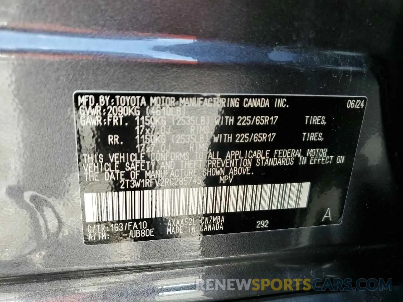 14 Photograph of a damaged car 2T3W1RFV2RC285745 TOYOTA RAV4 2024