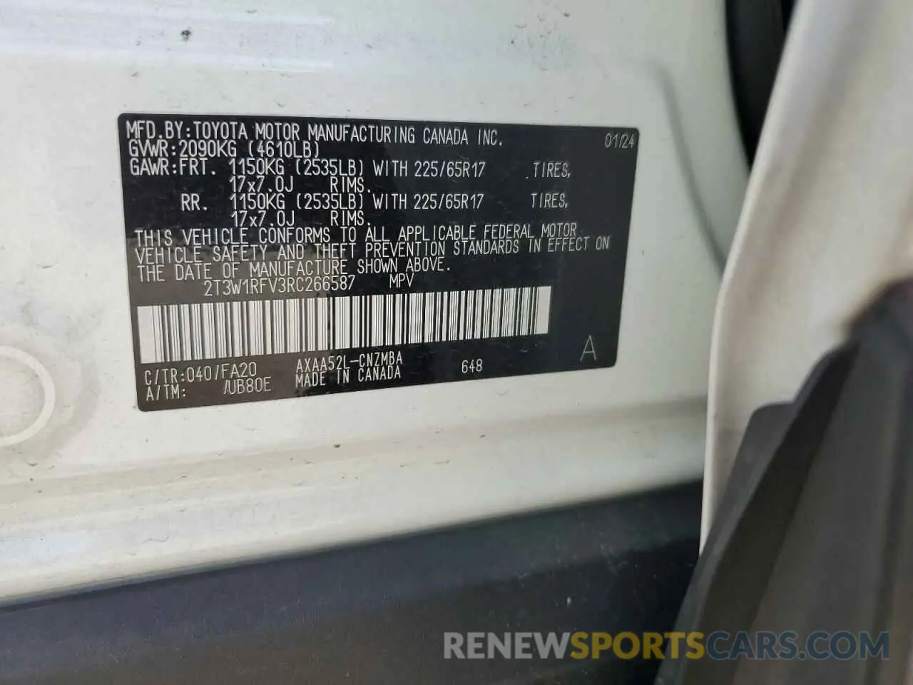 13 Photograph of a damaged car 2T3W1RFV3RC266587 TOYOTA RAV4 2024