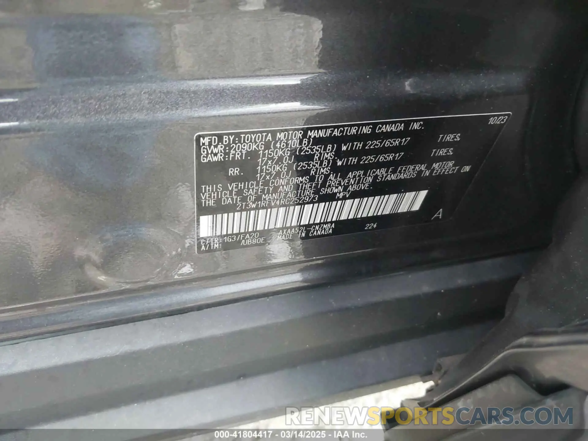 9 Photograph of a damaged car 2T3W1RFV4RC252973 TOYOTA RAV4 2024