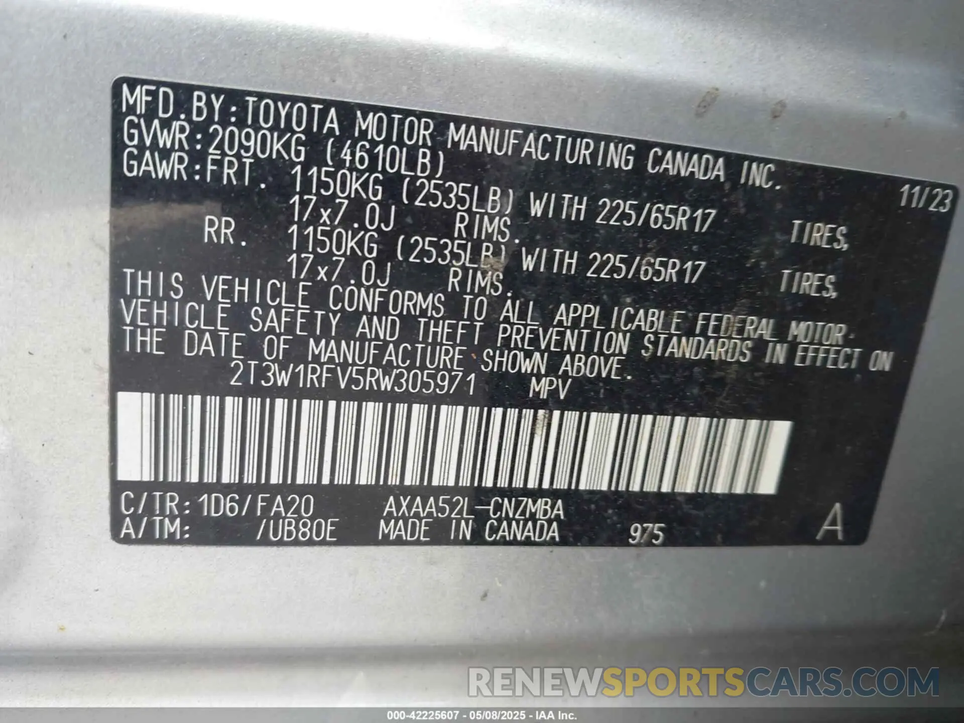 9 Photograph of a damaged car 2T3W1RFV5RW305971 TOYOTA RAV4 2024