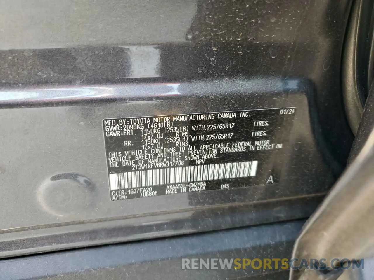 13 Photograph of a damaged car 2T3W1RFV6RW317708 TOYOTA RAV4 2024