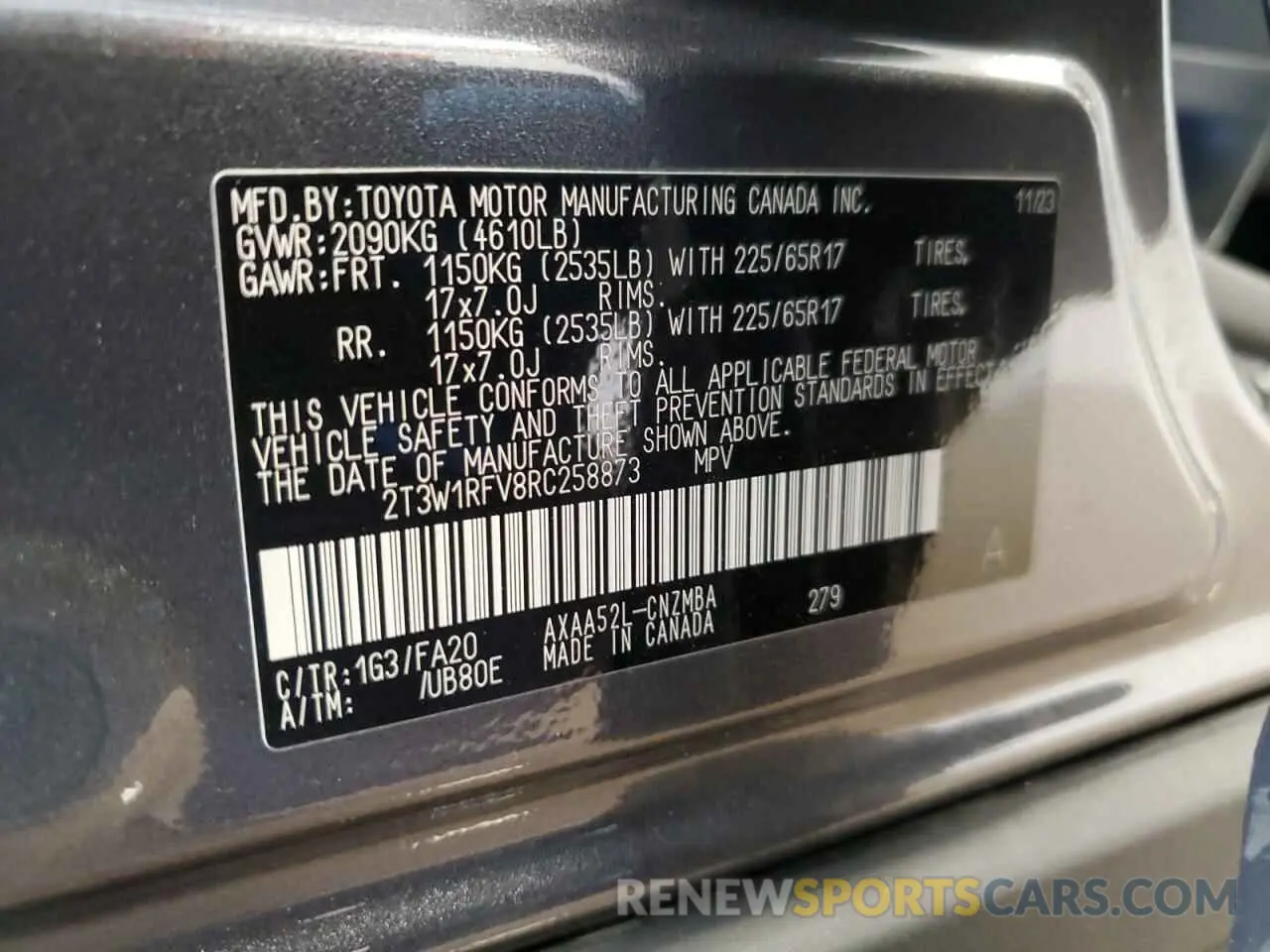 14 Photograph of a damaged car 2T3W1RFV8RC258873 TOYOTA RAV4 2024