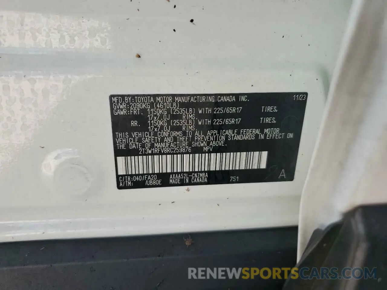 13 Photograph of a damaged car 2T3W1RFV8RC259876 TOYOTA RAV4 2024