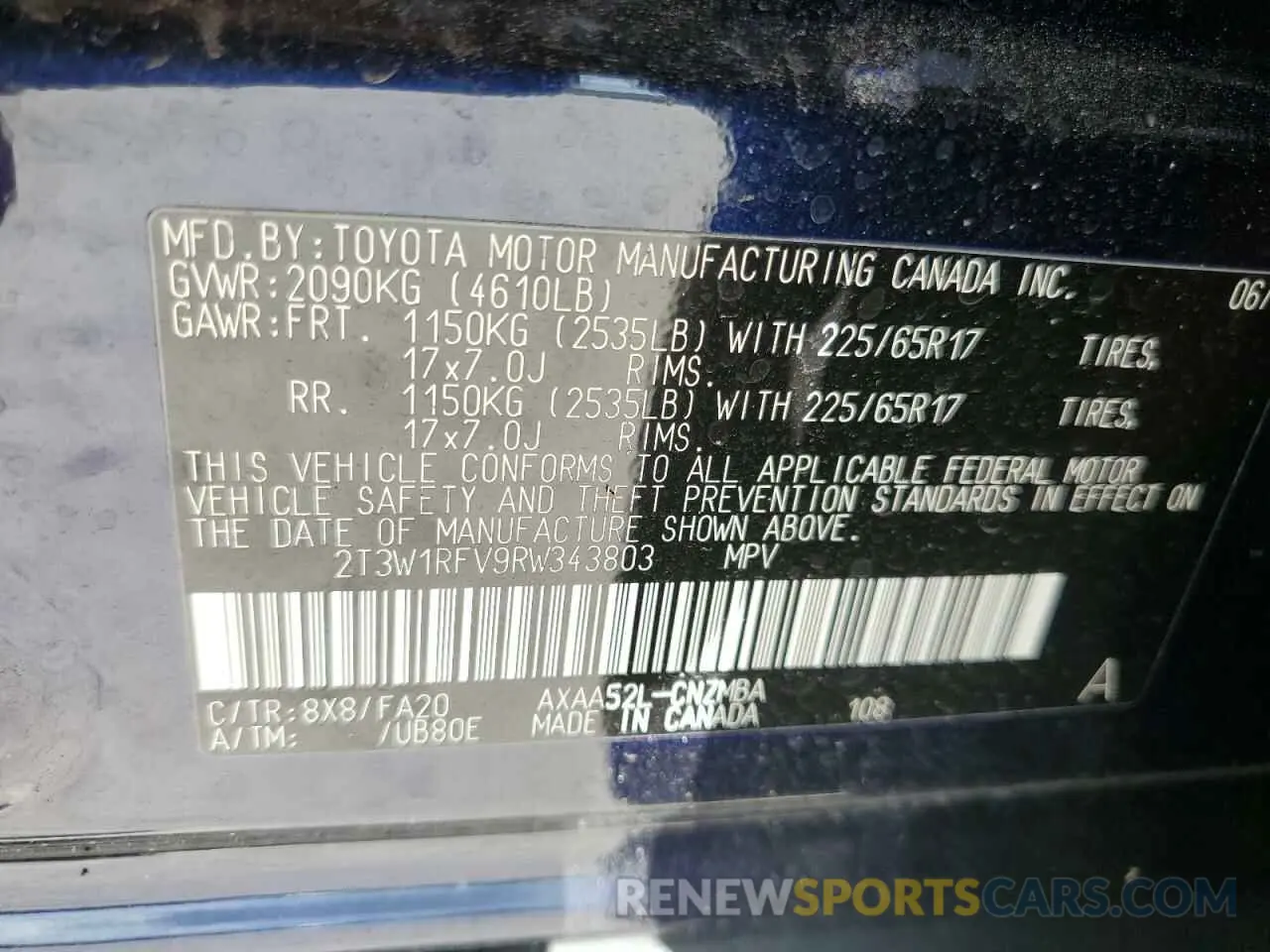 14 Photograph of a damaged car 2T3W1RFV9RW343803 TOYOTA RAV4 2024