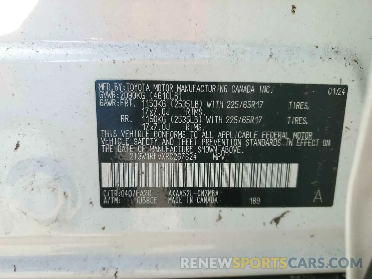 13 Photograph of a damaged car 2T3W1RFVXRC267624 TOYOTA RAV4 2024