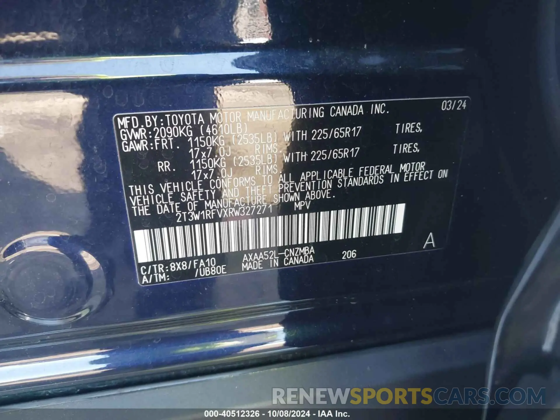 9 Photograph of a damaged car 2T3W1RFVXRW327271 TOYOTA RAV4 2024