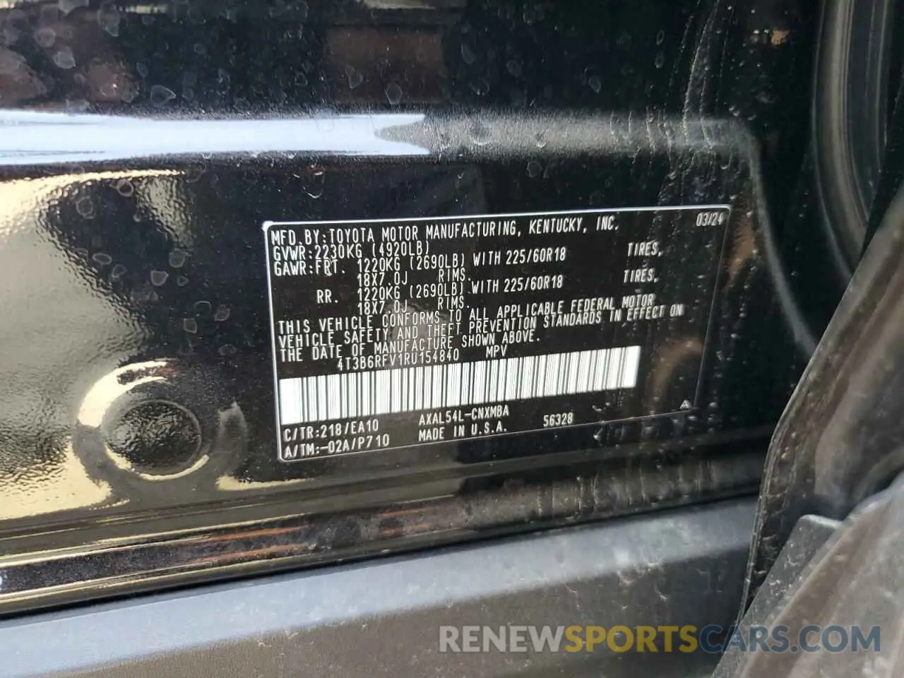 12 Photograph of a damaged car 4T3B6RFV1RU154840 TOYOTA RAV4 2024