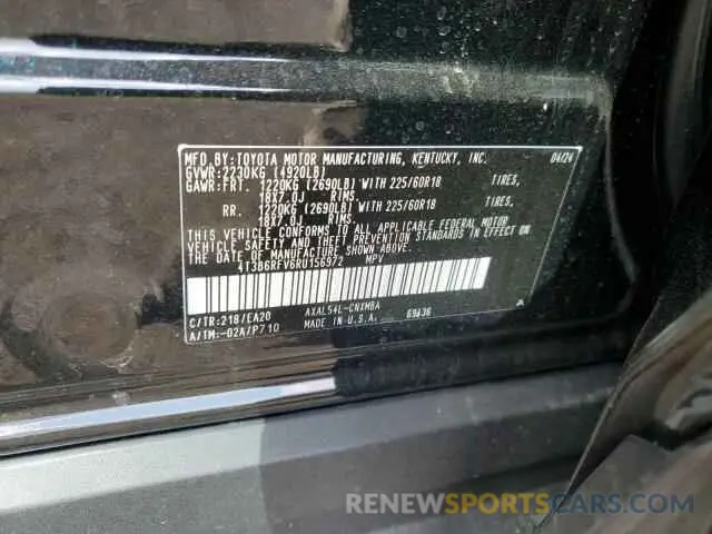 13 Photograph of a damaged car 4T3B6RFV6RU156972 TOYOTA RAV4 2024