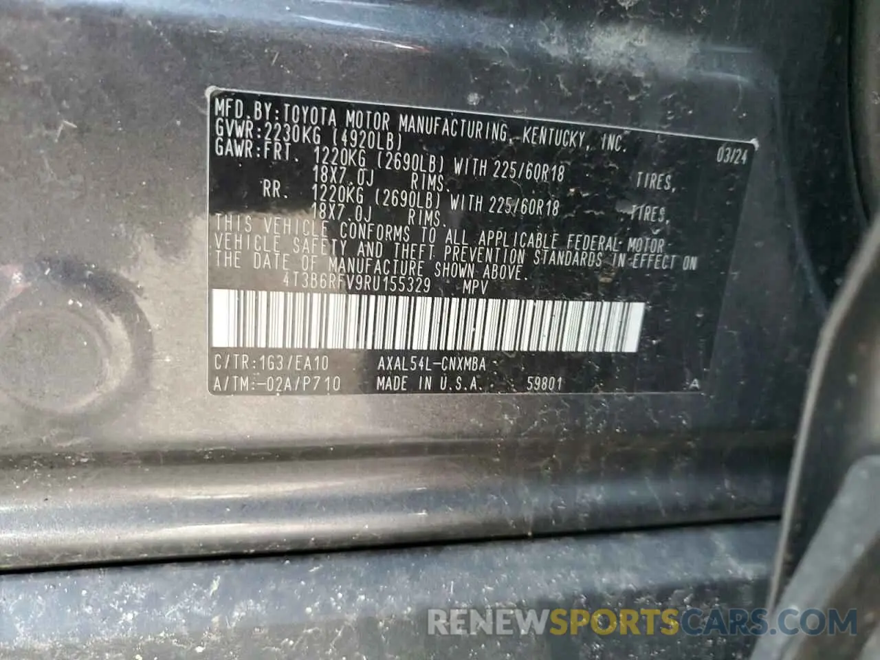 15 Photograph of a damaged car 4T3B6RFV9RU155329 TOYOTA RAV4 2024