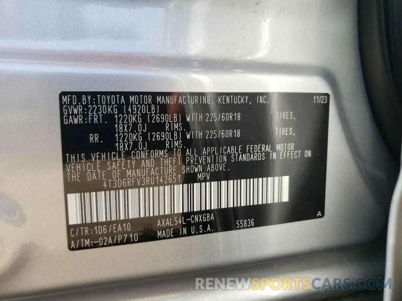 13 Photograph of a damaged car 4T3D6RFV3RU142651 TOYOTA RAV4 2024