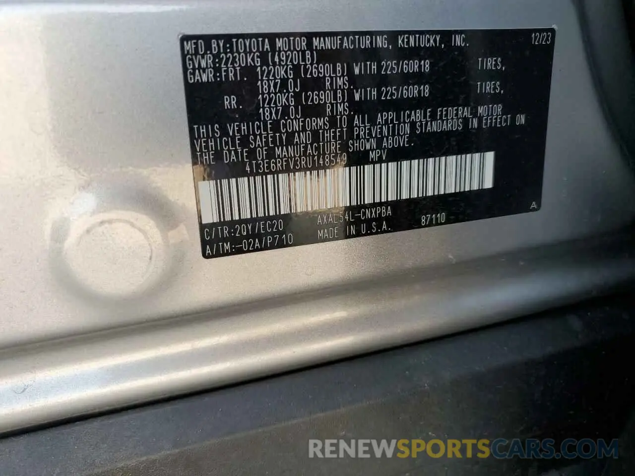 14 Photograph of a damaged car 4T3E6RFV3RU148549 TOYOTA RAV4 2024