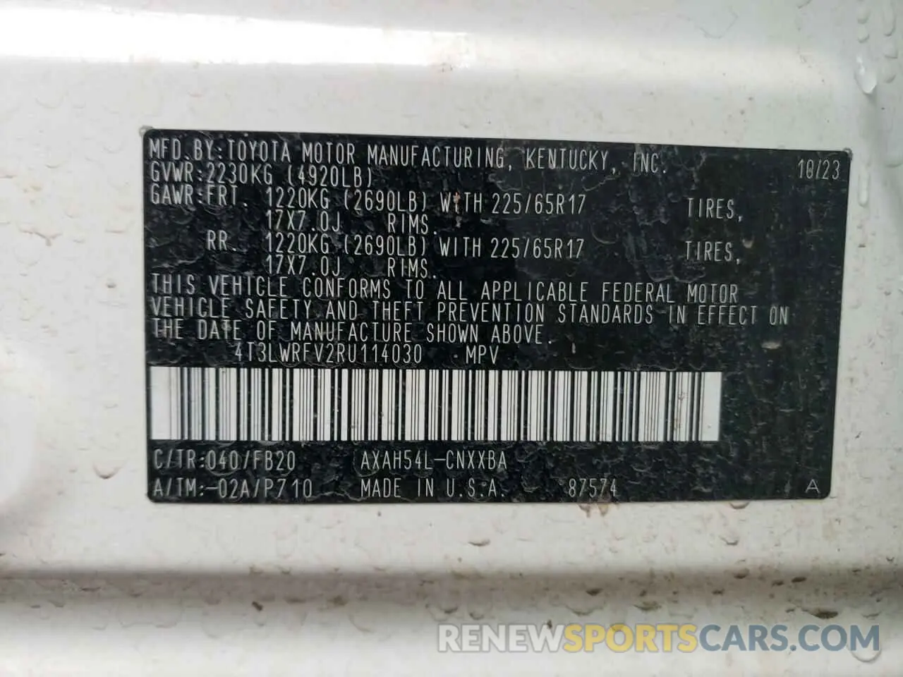 14 Photograph of a damaged car 4T3LWRFV2RU114030 TOYOTA RAV4 2024