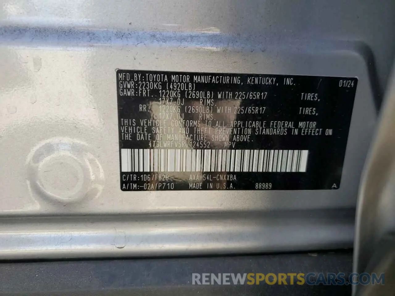 14 Photograph of a damaged car 4T3LWRFV5RU124552 TOYOTA RAV4 2024