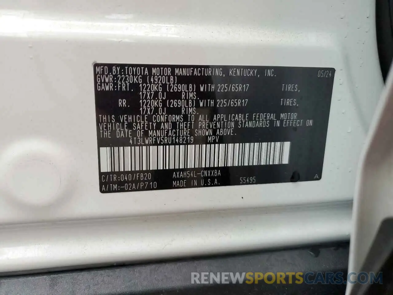 14 Photograph of a damaged car 4T3LWRFV5RU148219 TOYOTA RAV4 2024