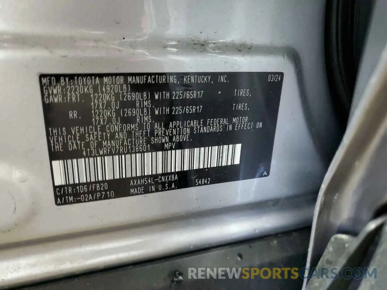 13 Photograph of a damaged car 4T3LWRFV7RU138601 TOYOTA RAV4 2024