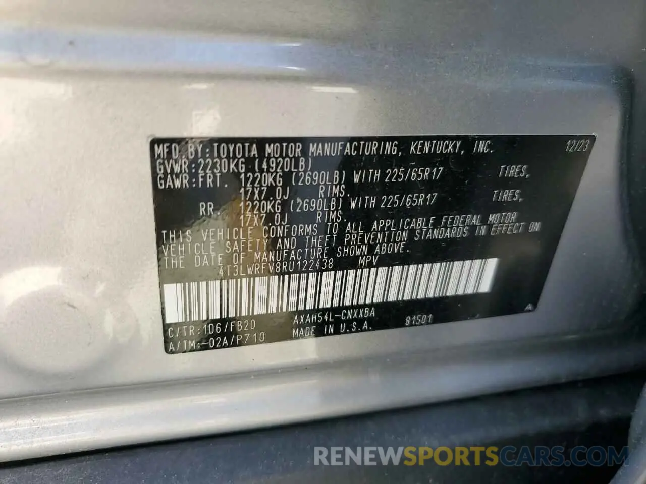 14 Photograph of a damaged car 4T3LWRFV8RU122438 TOYOTA RAV4 2024