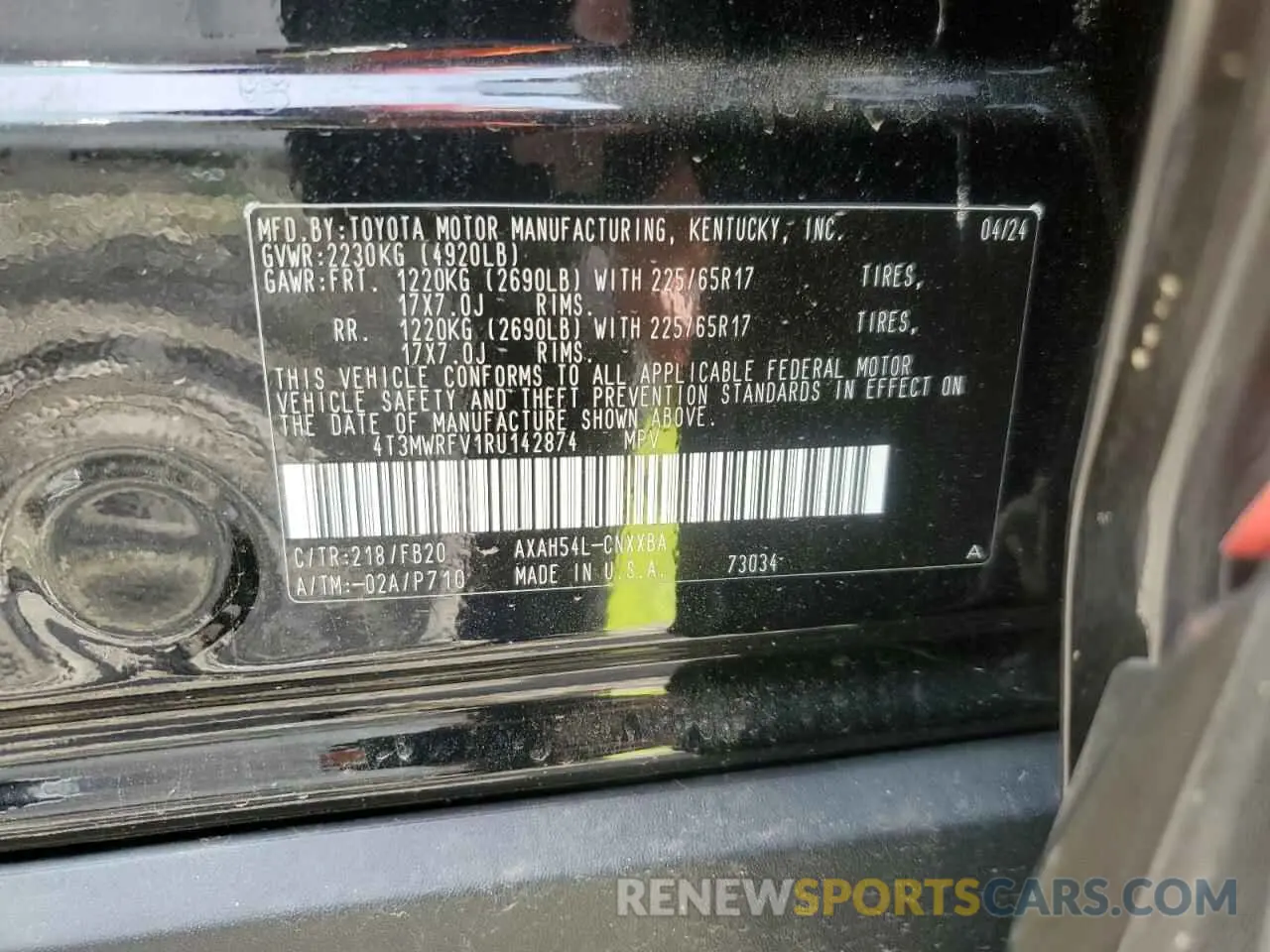 13 Photograph of a damaged car 4T3MWRFV1RU142874 TOYOTA RAV4 2024