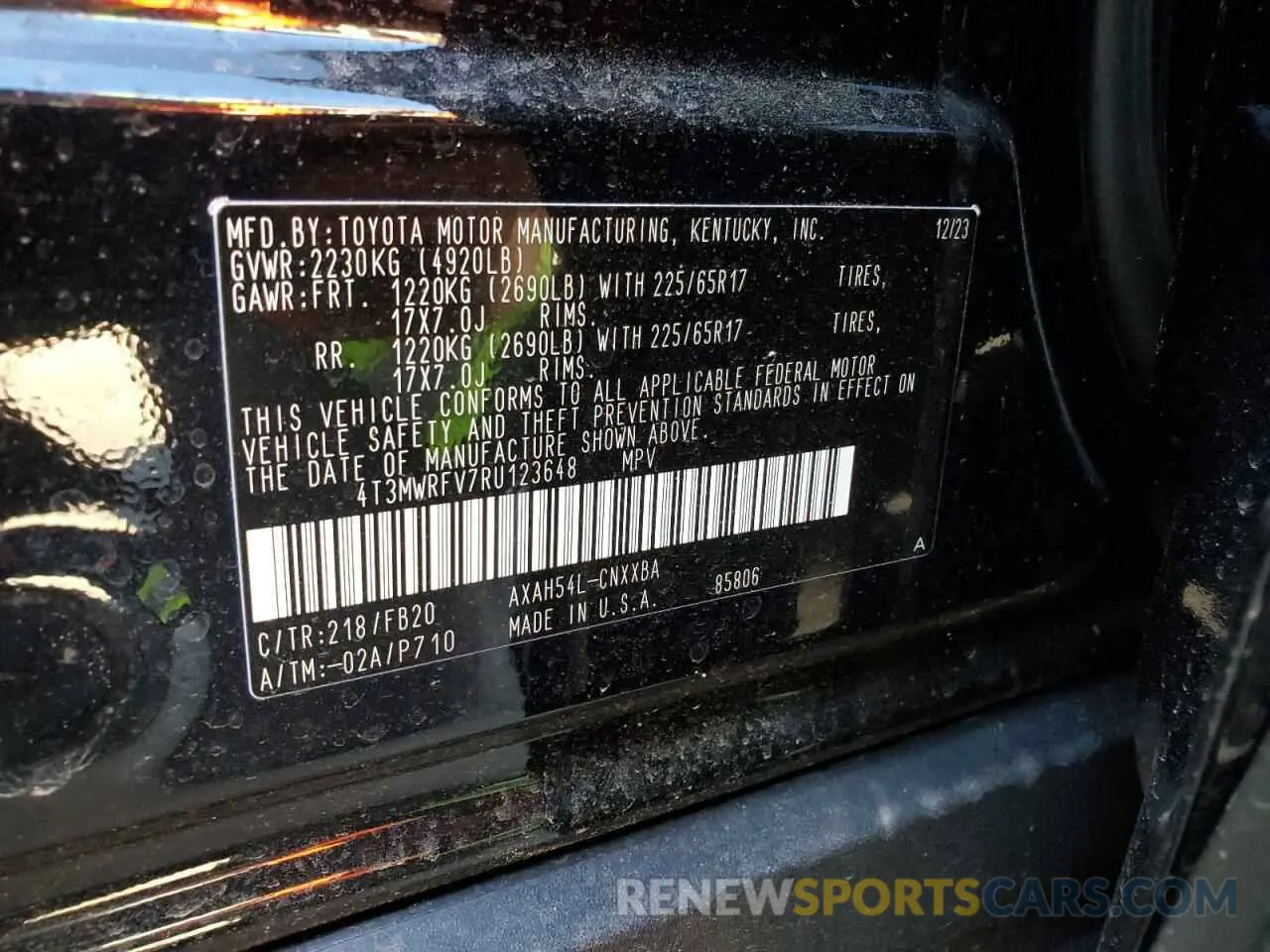 13 Photograph of a damaged car 4T3MWRFV7RU123648 TOYOTA RAV4 2024