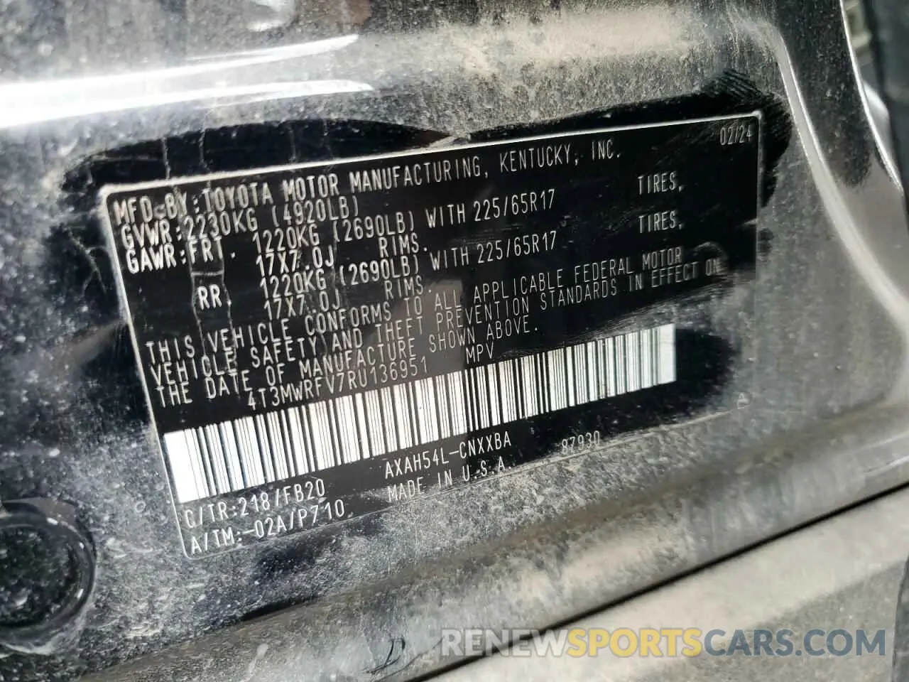 15 Photograph of a damaged car 4T3MWRFV7RU136951 TOYOTA RAV4 2024
