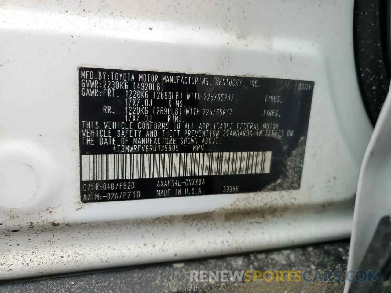 14 Photograph of a damaged car 4T3MWRFV8RU139809 TOYOTA RAV4 2024