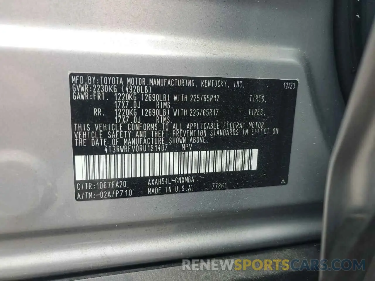 13 Photograph of a damaged car 4T3RWRFV0RU121407 TOYOTA RAV4 2024