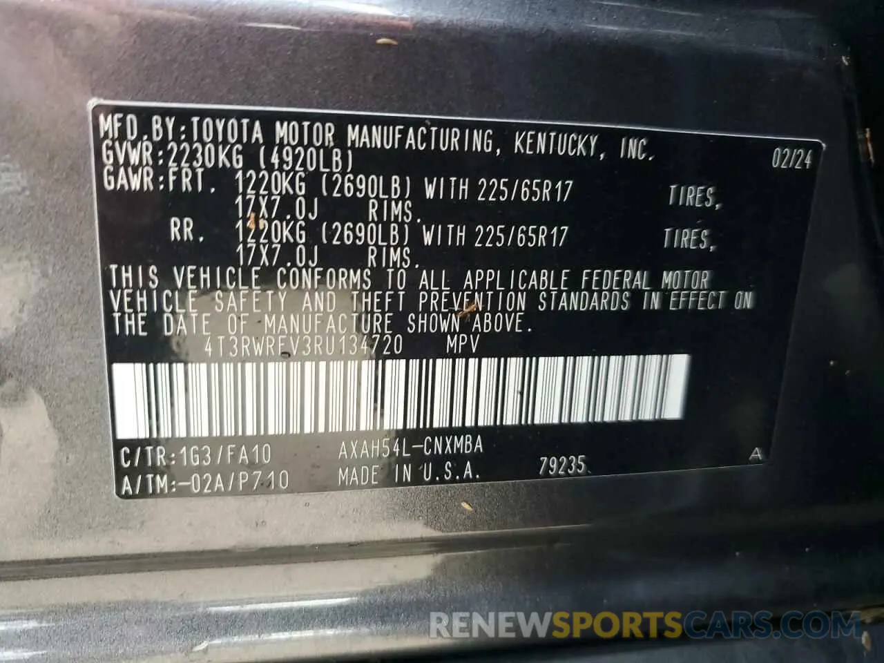 14 Photograph of a damaged car 4T3RWRFV3RU134720 TOYOTA RAV4 2024