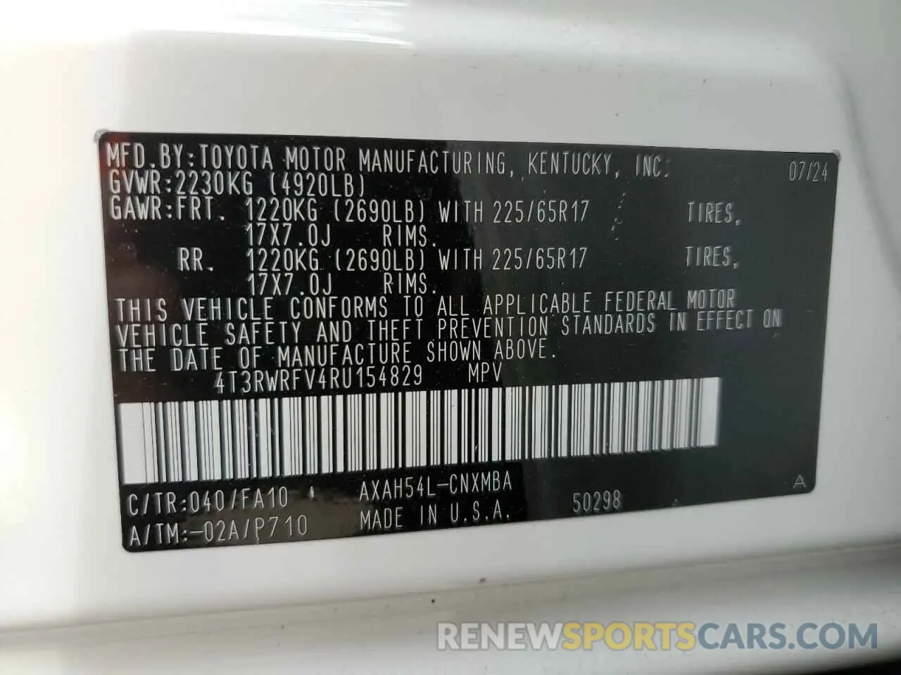 14 Photograph of a damaged car 4T3RWRFV4RU154829 TOYOTA RAV4 2024