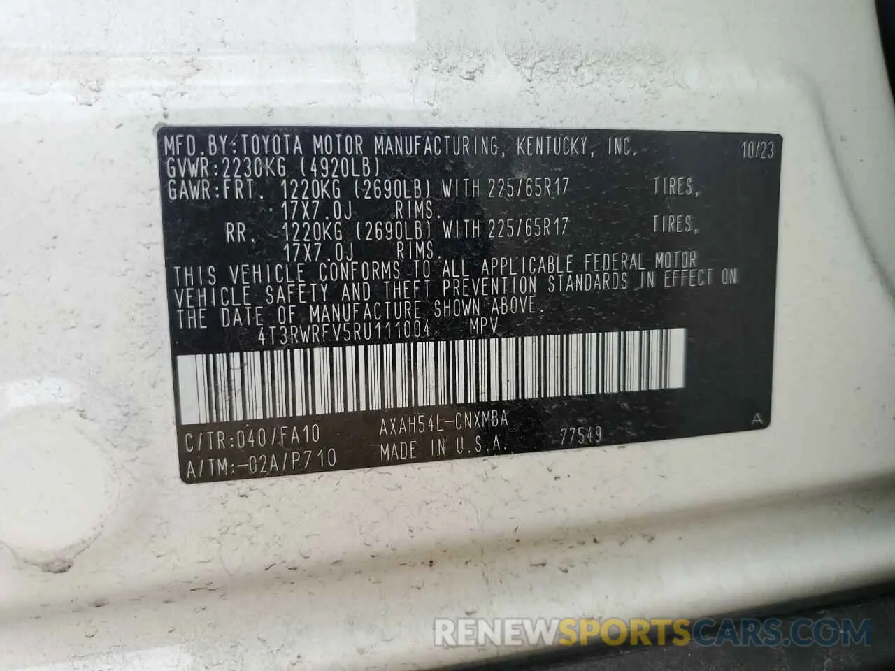 12 Photograph of a damaged car 4T3RWRFV5RU111004 TOYOTA RAV4 2024