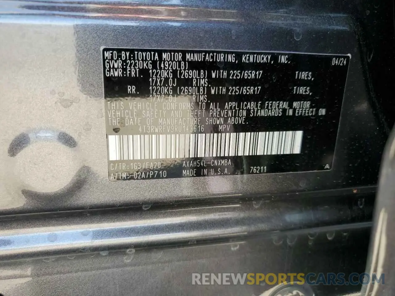 14 Photograph of a damaged car 4T3RWRFV9RU143616 TOYOTA RAV4 2024