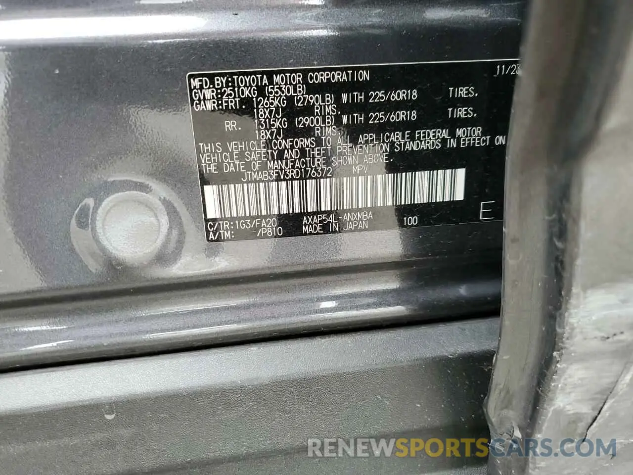 13 Photograph of a damaged car JTMAB3FV3RD176372 TOYOTA RAV4 2024