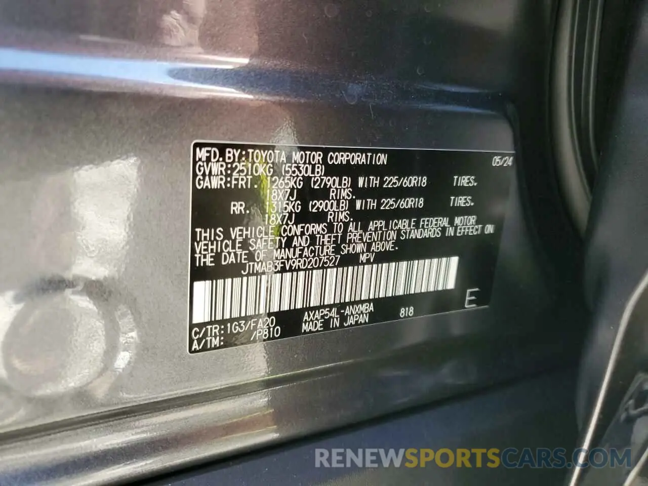 12 Photograph of a damaged car JTMAB3FV9RD207527 TOYOTA RAV4 2024