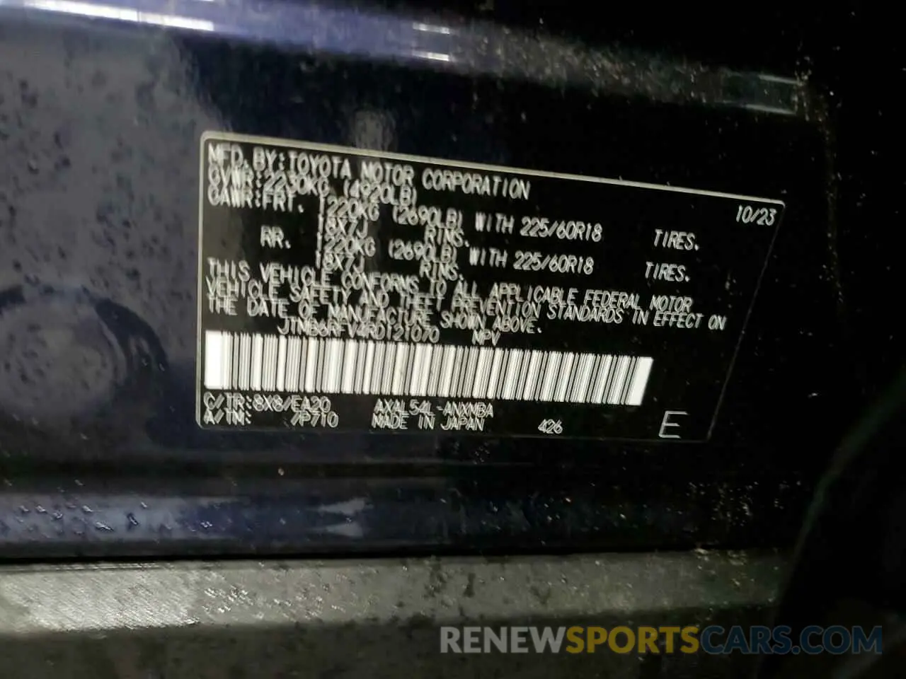 13 Photograph of a damaged car JTMB6RFV4RD121070 TOYOTA RAV4 2024