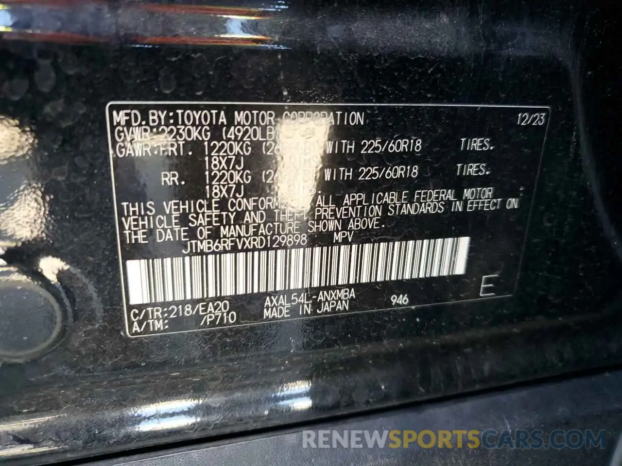 13 Photograph of a damaged car JTMB6RFVXRD129898 TOYOTA RAV4 2024