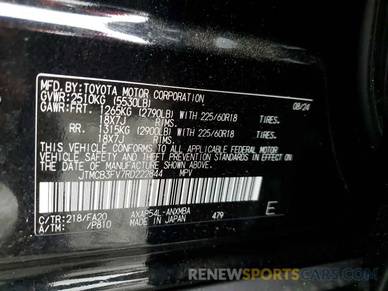16 Photograph of a damaged car JTMCB3FV7RD222844 TOYOTA RAV4 2024