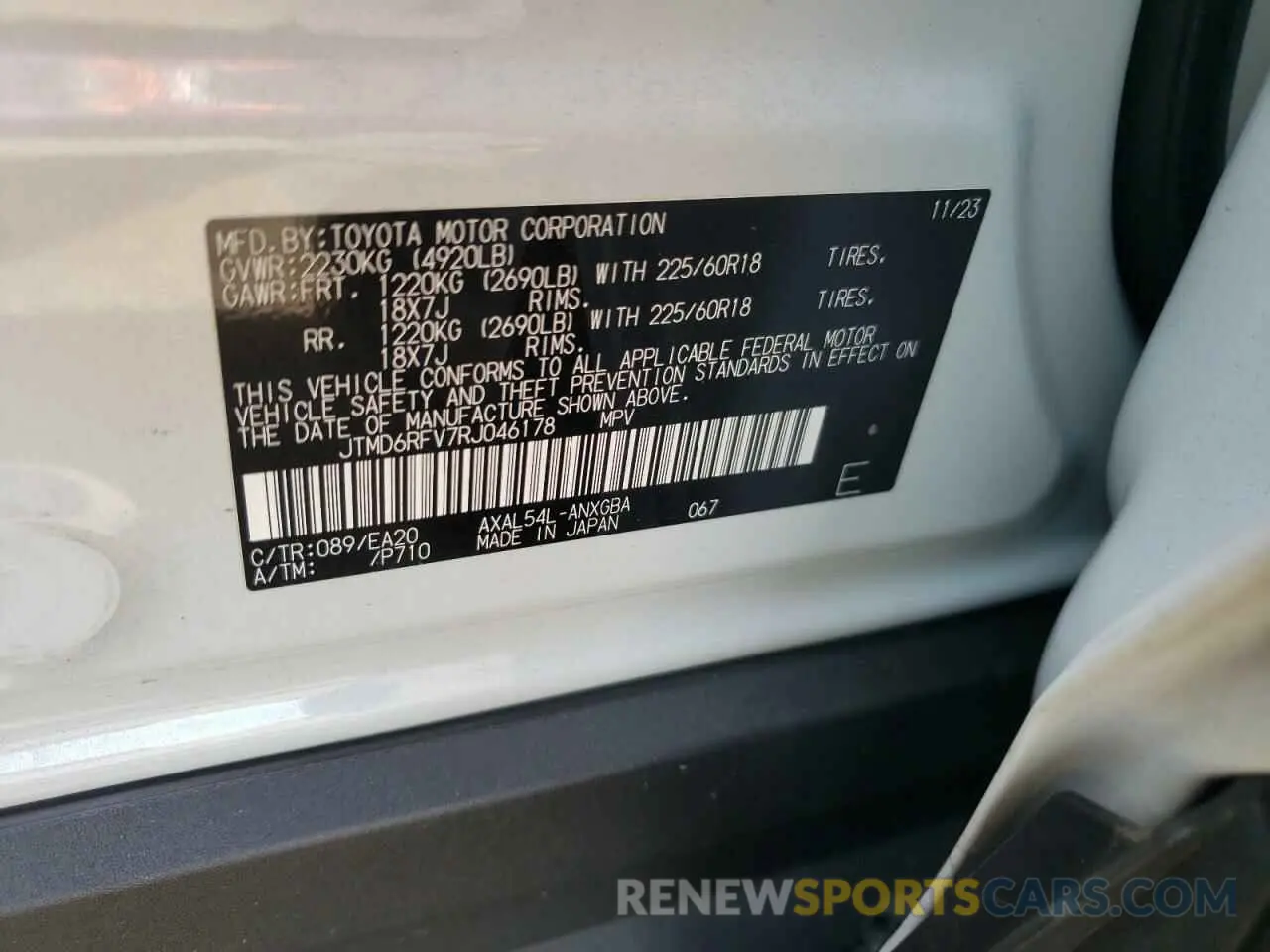 12 Photograph of a damaged car JTMD6RFV7RJ046178 TOYOTA RAV4 2024
