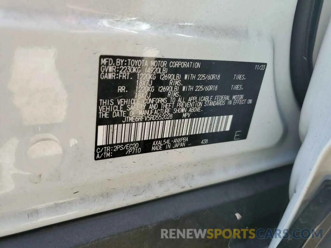 13 Photograph of a damaged car JTME6RFV5RD552028 TOYOTA RAV4 2024
