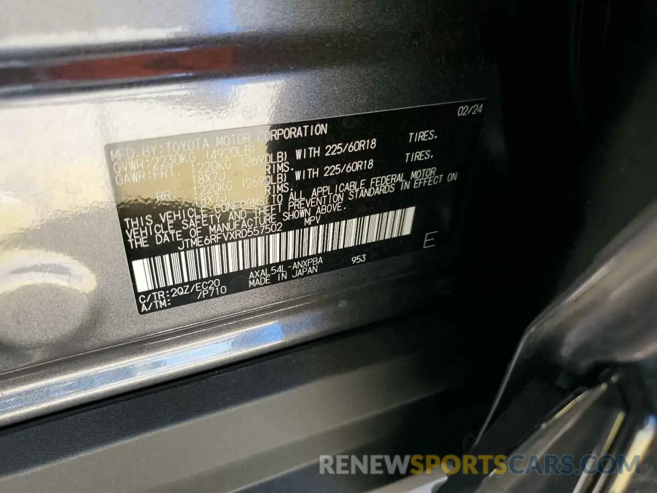 12 Photograph of a damaged car JTME6RFVXRD557502 TOYOTA RAV4 2024