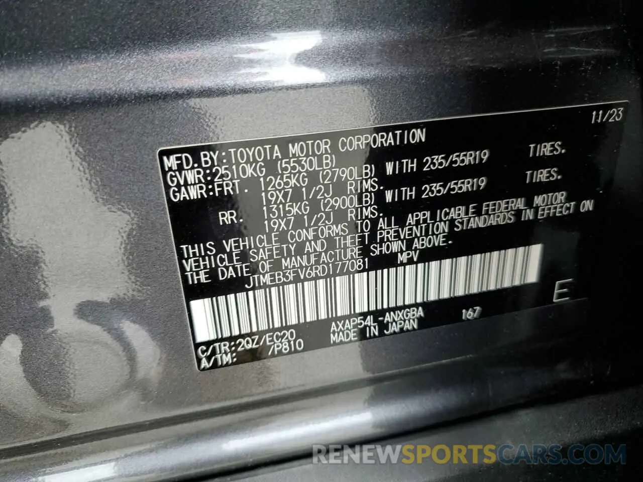 14 Photograph of a damaged car JTMEB3FV6RD177081 TOYOTA RAV4 2024
