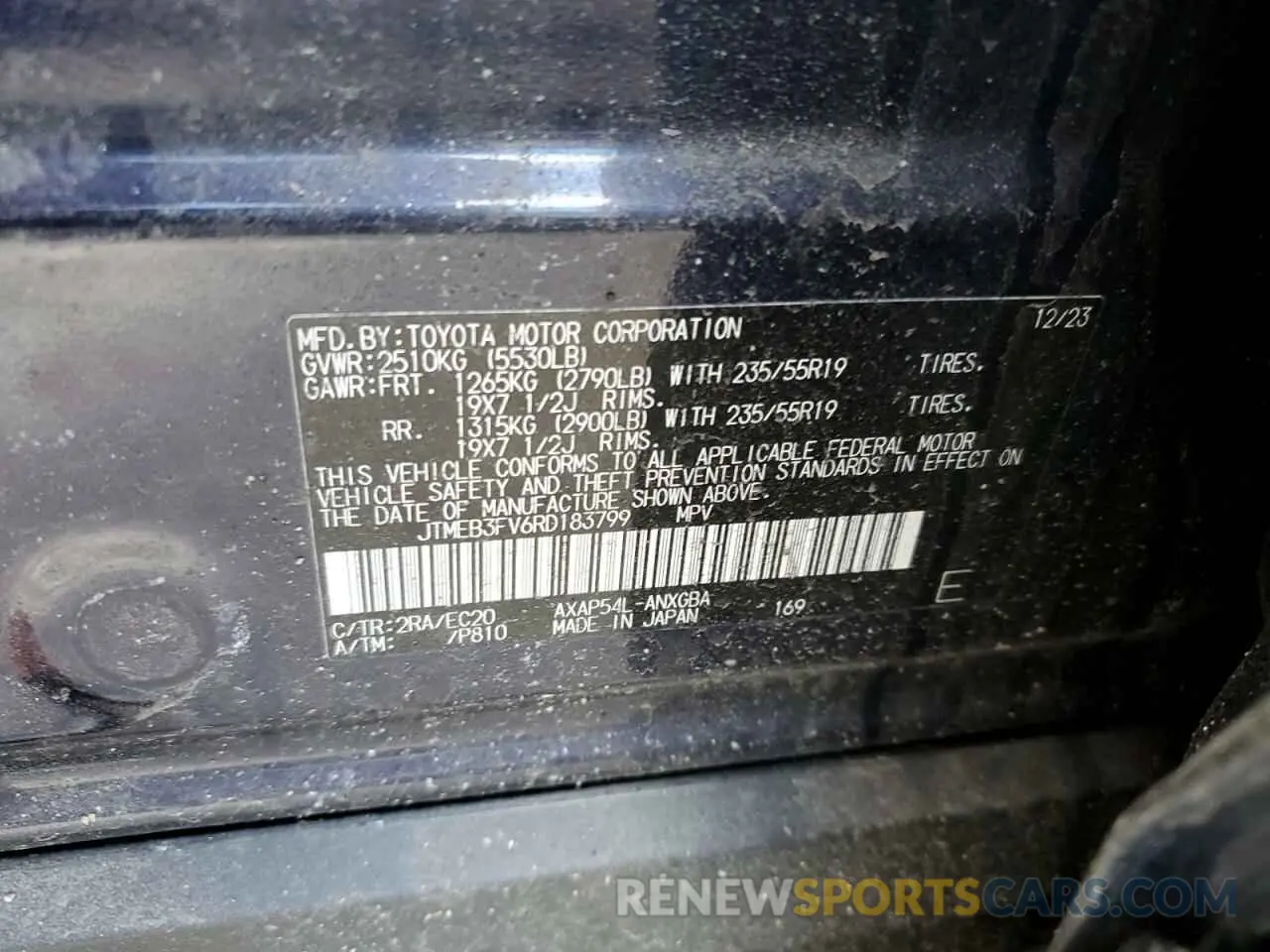 13 Photograph of a damaged car JTMEB3FV6RD183799 TOYOTA RAV4 2024