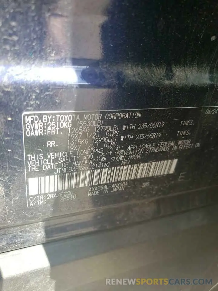 13 Photograph of a damaged car JTMEB3FV6RD214162 TOYOTA RAV4 2024