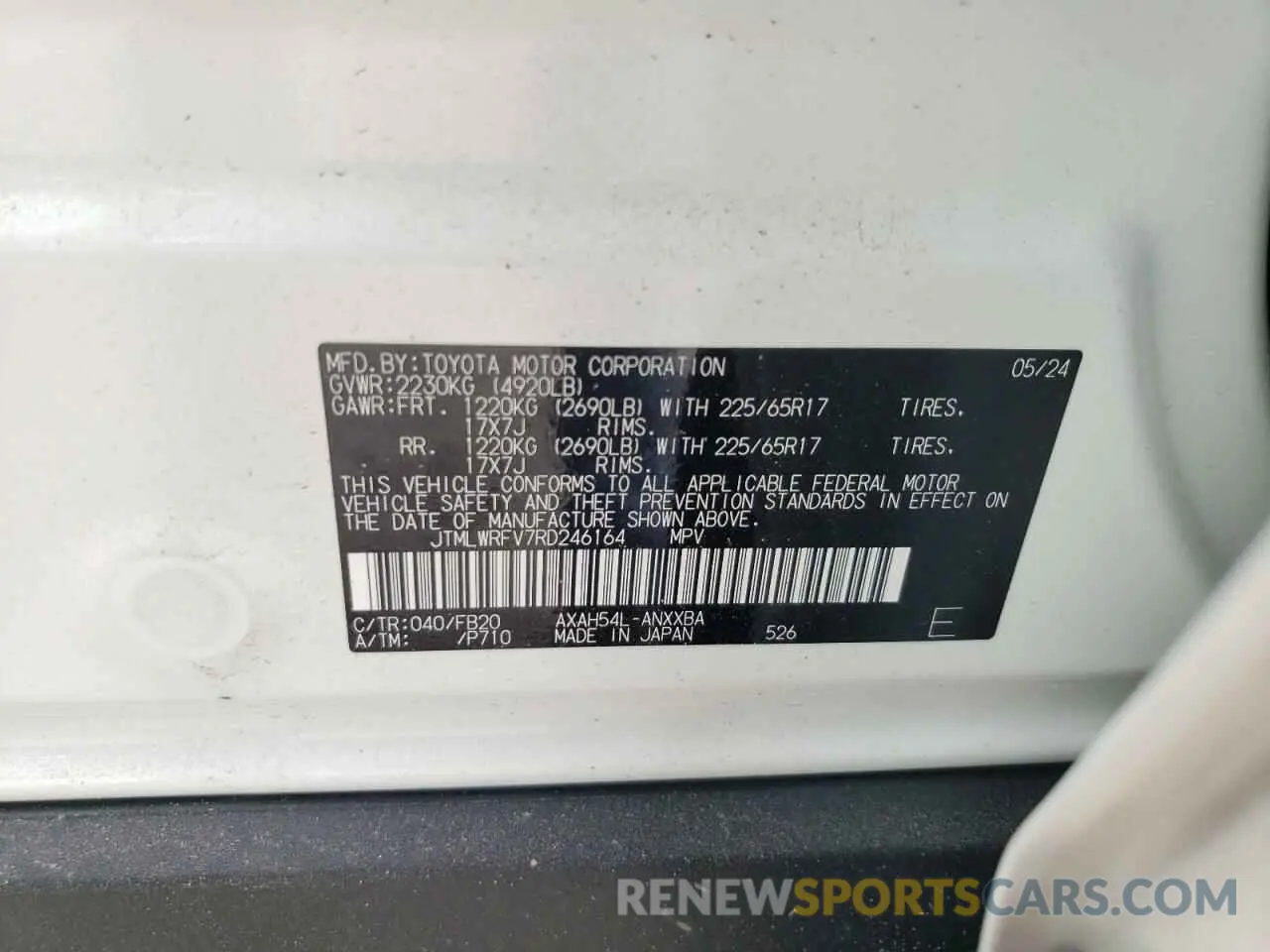 13 Photograph of a damaged car JTMLWRFV7RD246164 TOYOTA RAV4 2024