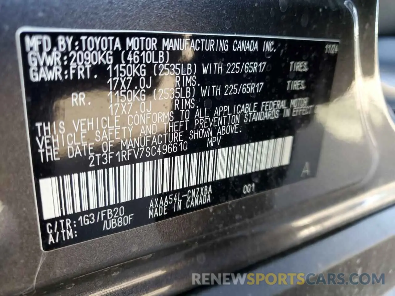 16 Photograph of a damaged car 2T3F1RFV7SC496610 TOYOTA RAV4 2025