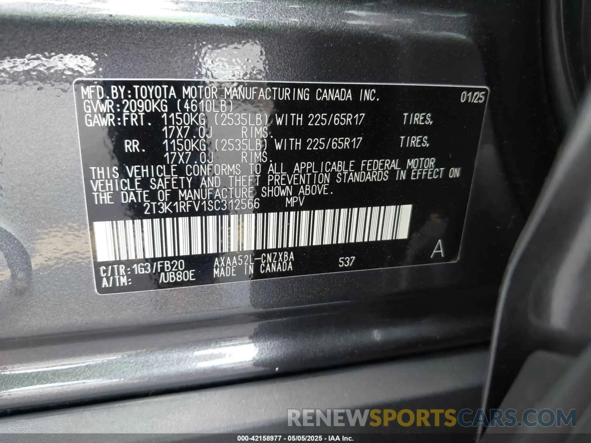 9 Photograph of a damaged car 2T3K1RFV1SC312566 TOYOTA RAV4 2025