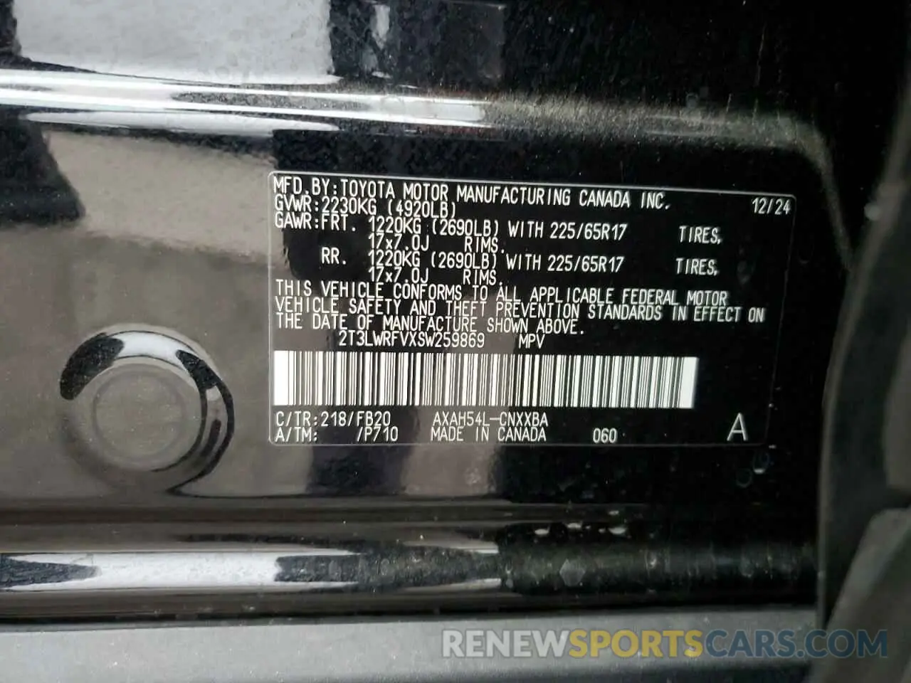 14 Photograph of a damaged car 2T3LWRFVXSW259869 TOYOTA RAV4 2025
