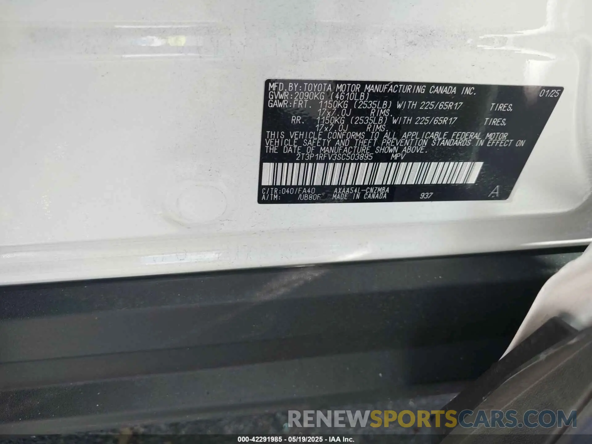 9 Photograph of a damaged car 2T3P1RFV3SC503895 TOYOTA RAV4 2025