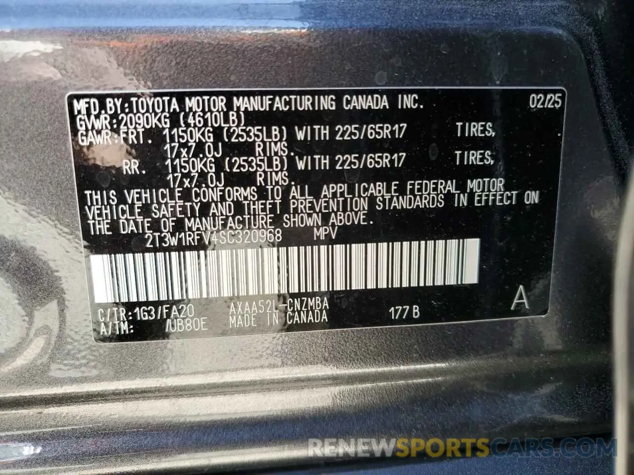 12 Photograph of a damaged car 2T3W1RFV4SC320968 TOYOTA RAV4 2025