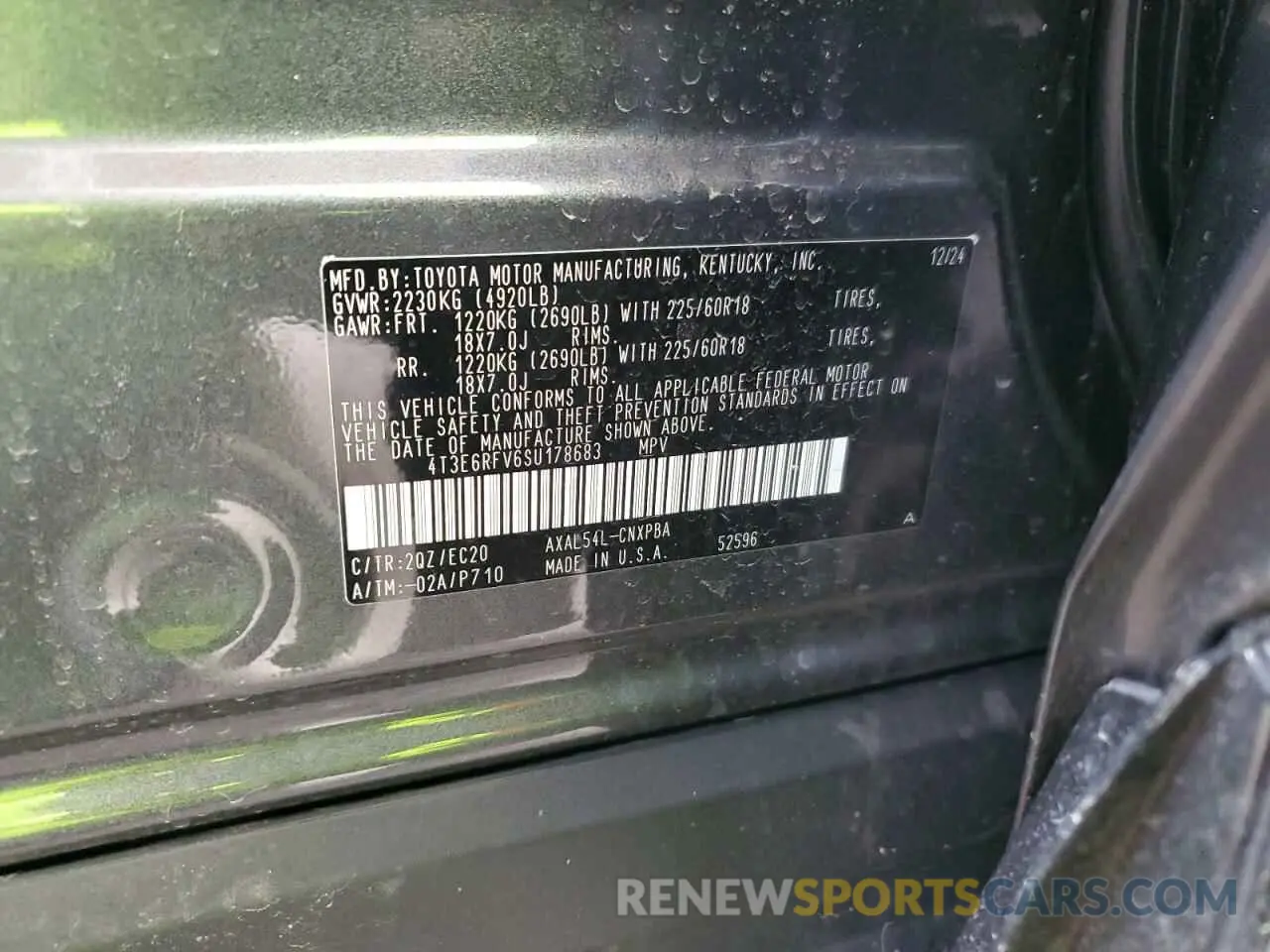 14 Photograph of a damaged car 4T3E6RFV6SU178683 TOYOTA RAV4 2025