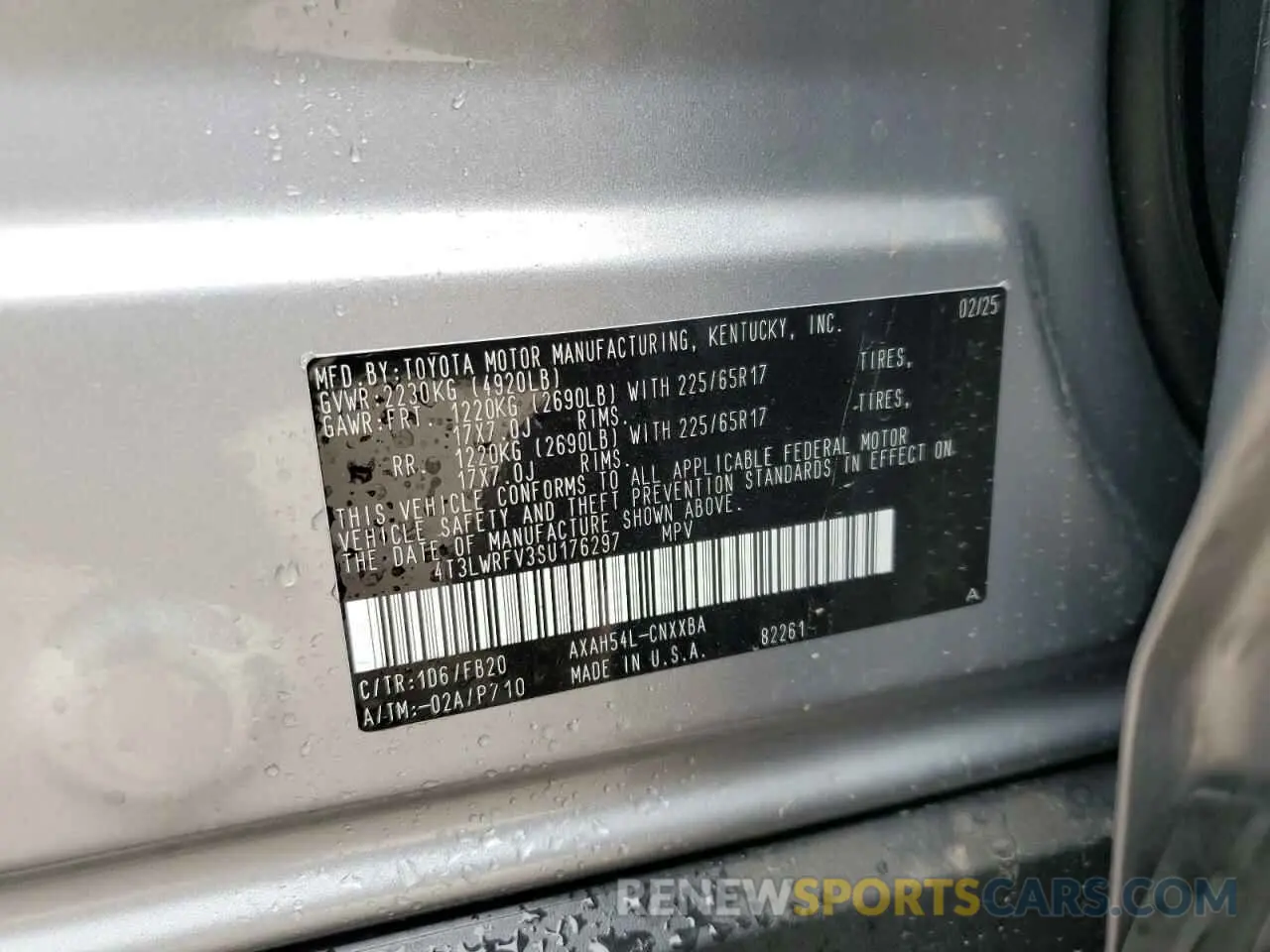 13 Photograph of a damaged car 4T3LWRFV3SU176297 TOYOTA RAV4 2025