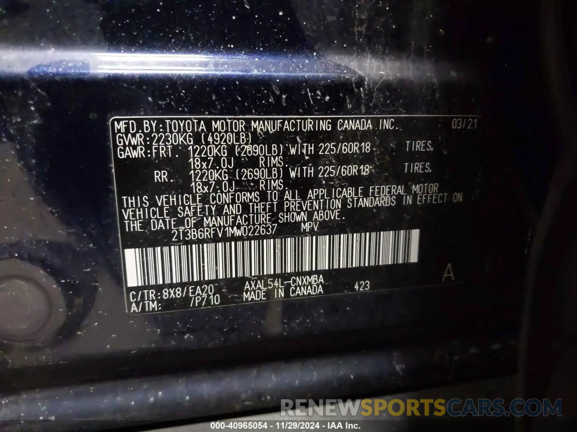 9 Photograph of a damaged car 2T3B6RFV1MW022637 TOYOTA RAV4 HYBRID 2021