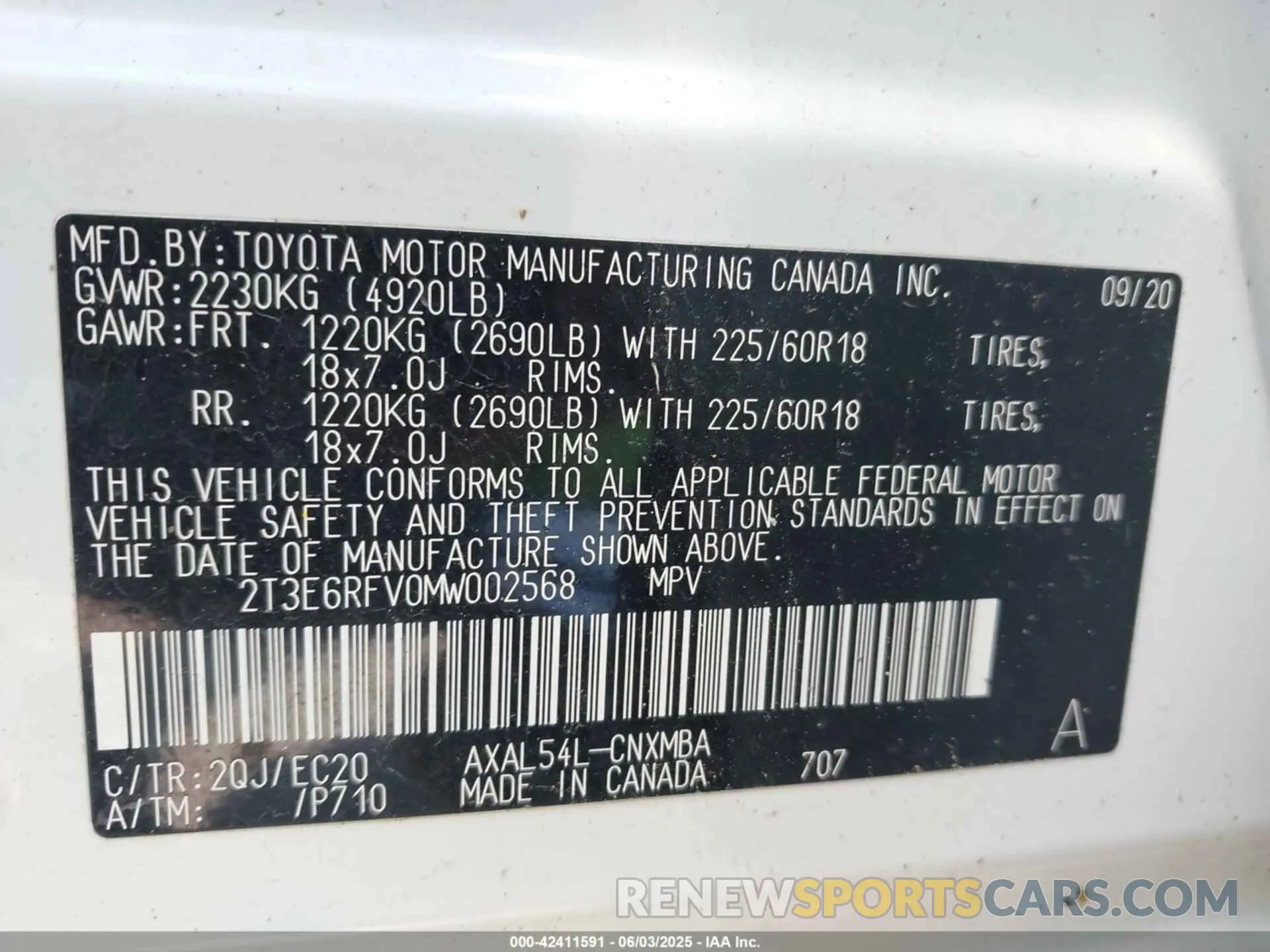 9 Photograph of a damaged car 2T3E6RFV0MW002568 TOYOTA RAV4 HYBRID 2021